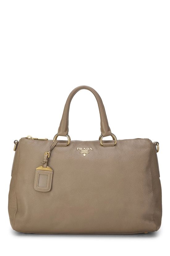 Grey Vitello Daino Boston Bag Large, , large image number 0