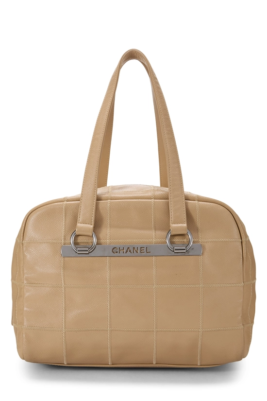 Beige Caviar Chocolate Bar Boston Bag, , large image number 0