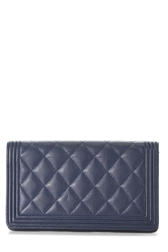 Navy Quilted Lambskin Boy Wallet, , large image number 2