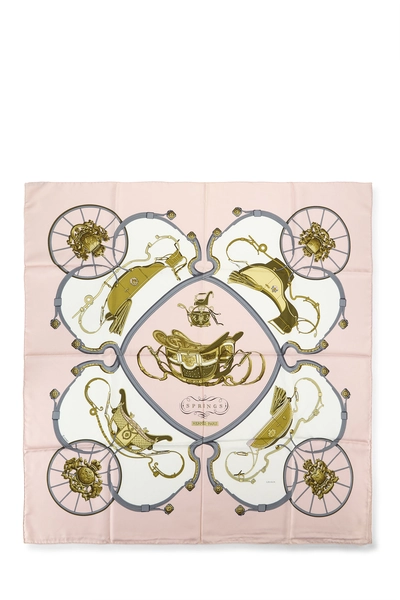 Pink & Multicolor 'Springs' Silk Scarf 90