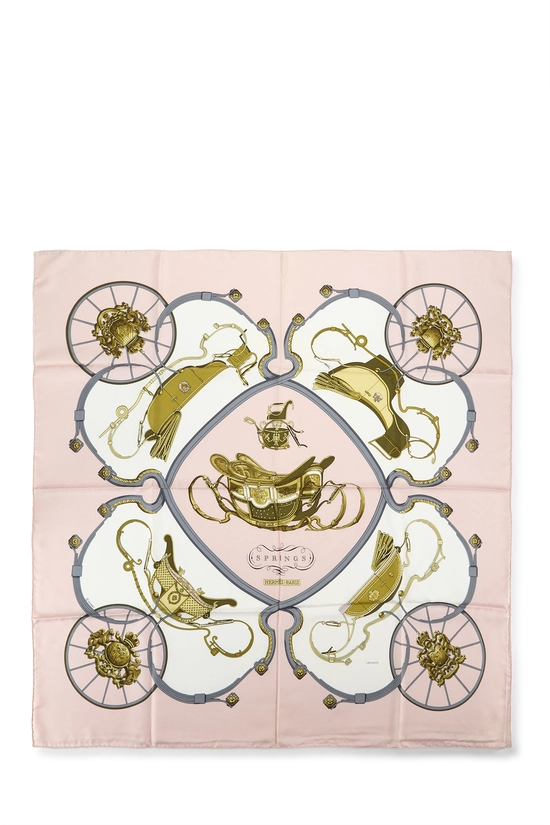 Pink & Multicolor 'Springs' Silk Scarf 90, , large image number 0
