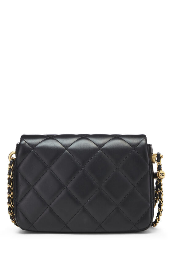 CHANEL Lambskin Quilted Shopping Tote Black 1302936