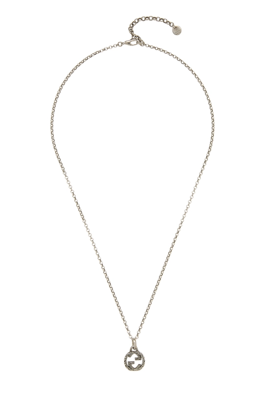 Silver Interlocking GG Necklace Small, , large image number 0