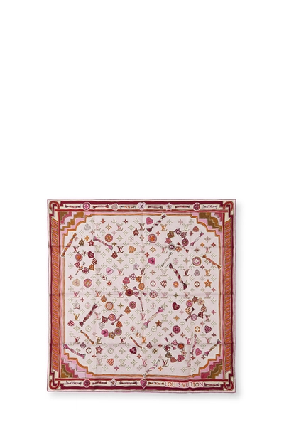 Pink Monogram Silk Scarf
