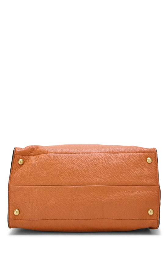 Orange Vitello Daino Convertible Handbag, , large image number 4