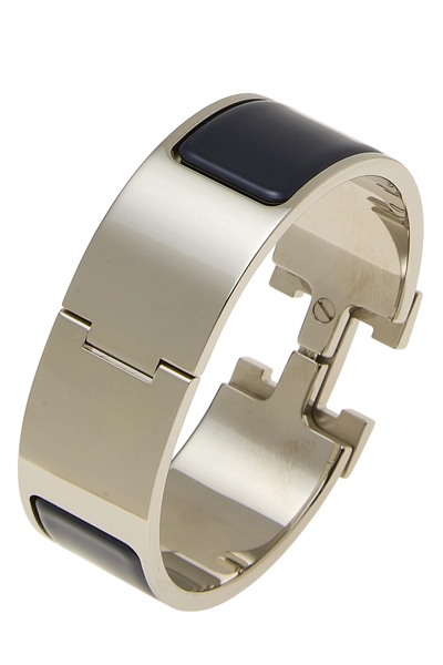 Navy Enamel Clic-Clac 'H' Wide, , large