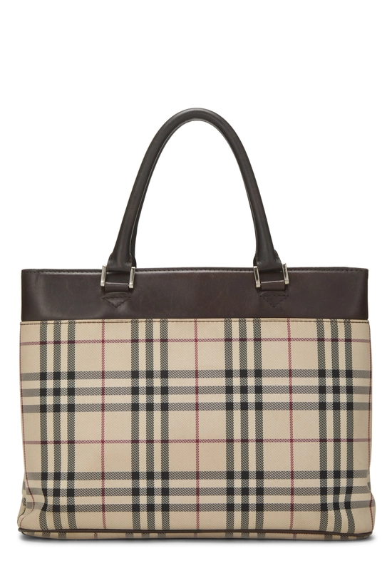 Brown House Check Nylon Handbag Small, , large image number 3