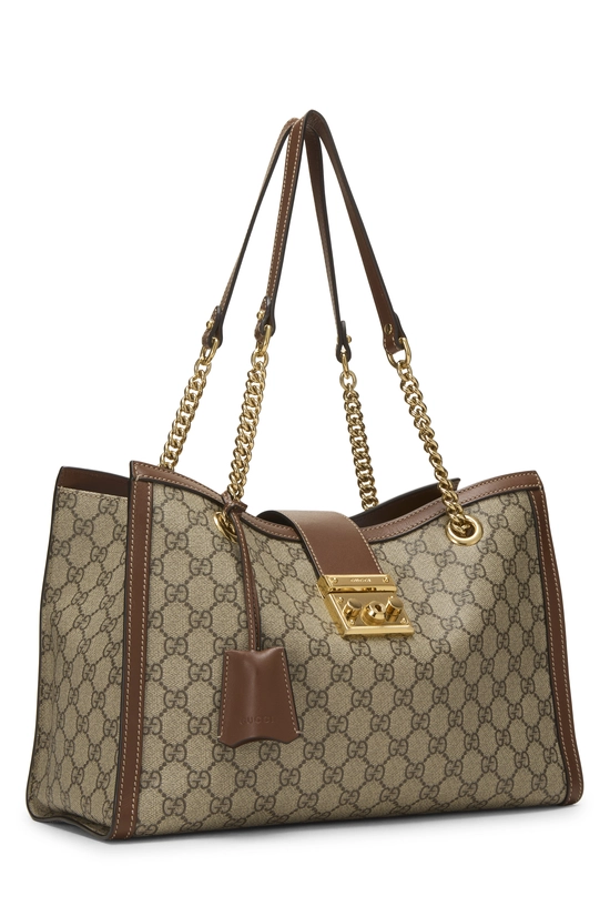 Brown GG Supreme Canvas Padlock Shoulder Bag Medium, , large image number 1