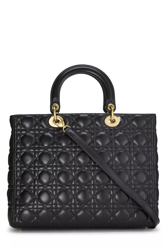 Black Cannage Quilted Lambskin Lady Dior Large, , large image number 3