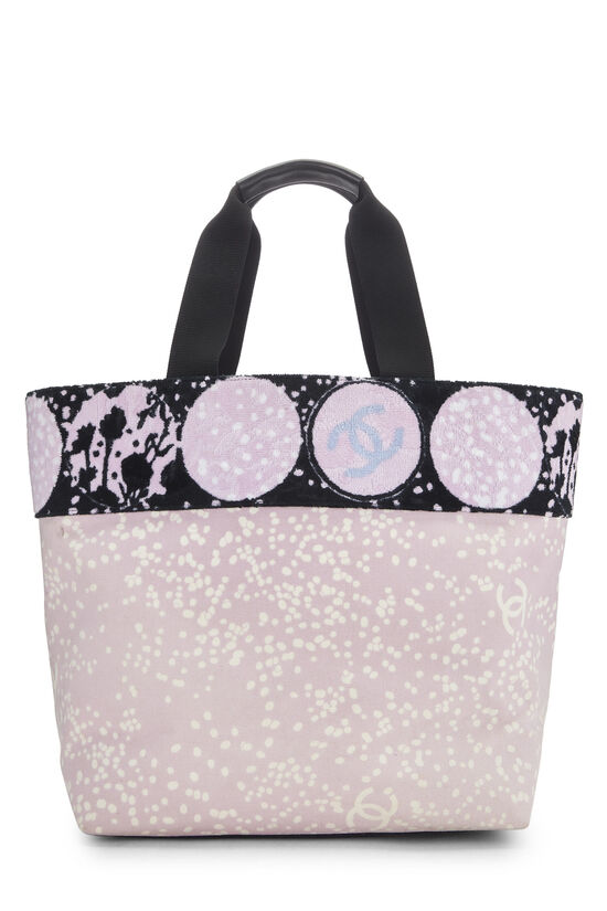 Pink Terrycloth & Canvas 'CC' Tote, , large image number 3