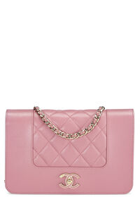 Chanel - Brown Quilted Caviar Boy Wallet on Chain (WOC)