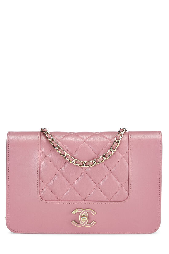 chanel long wallet pink leather