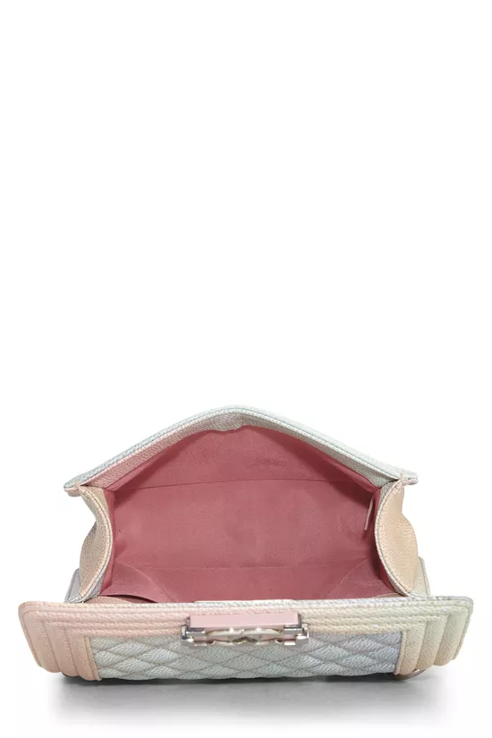 Pink Rainbow Quilted Caviar Boy Bag Small, , large image number 5