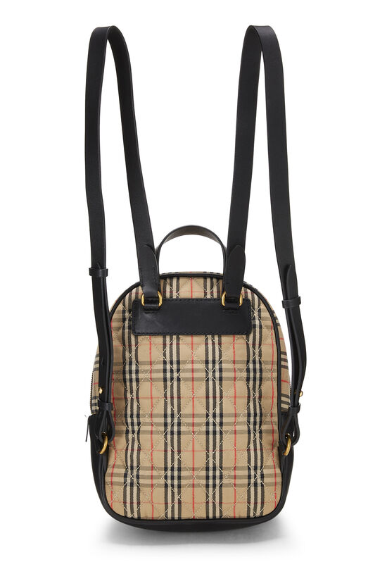 Beige Haymarket Check Chain-Link Backpack Mini, , large image number 1