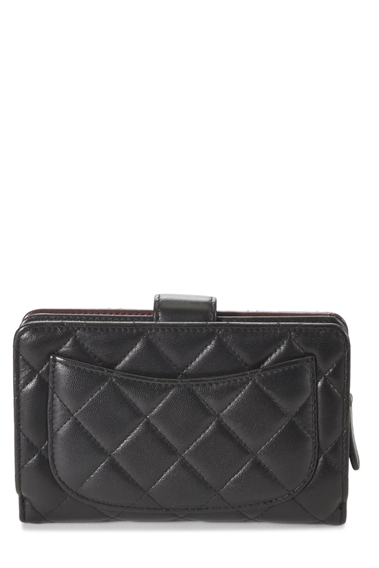 Black Lambskin Compact Zip Wallet, , large image number 2