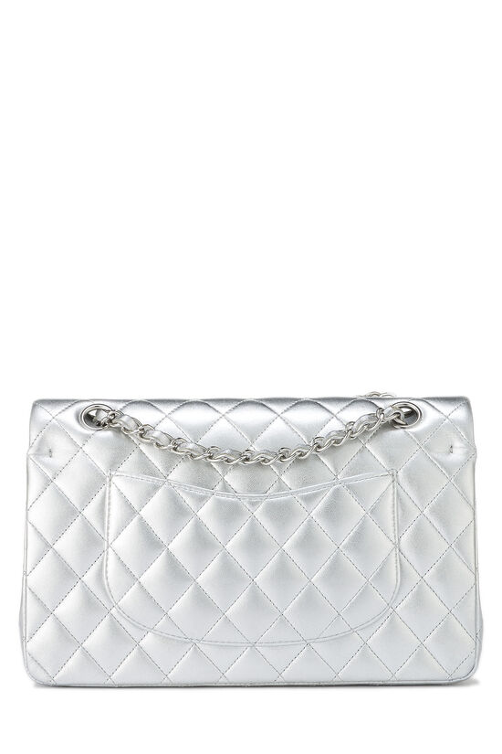 Silver Quilted Lambskin Classic Double Flap Medium, , large image number 3