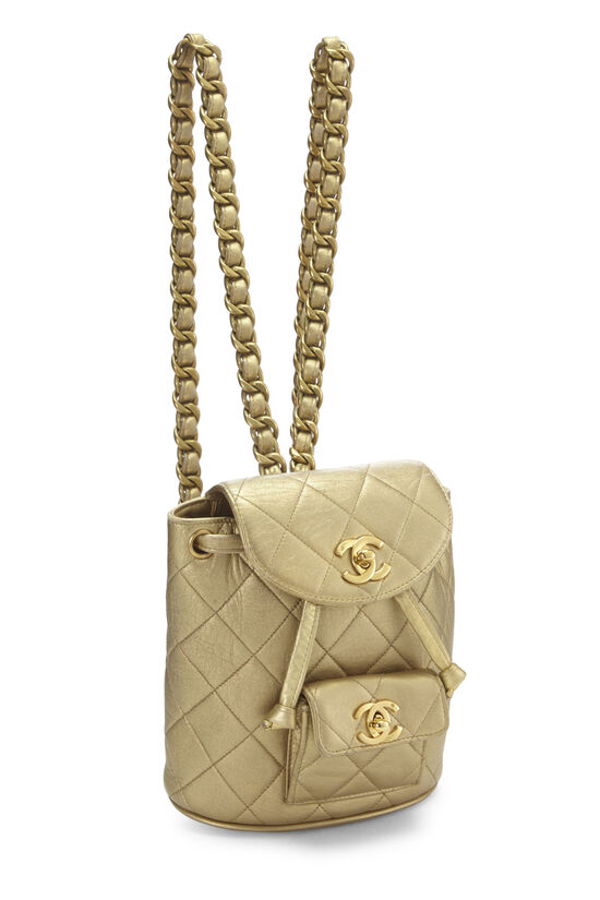 Gold Quilted Lambskin Classic Backpack Mini, , large image number 1