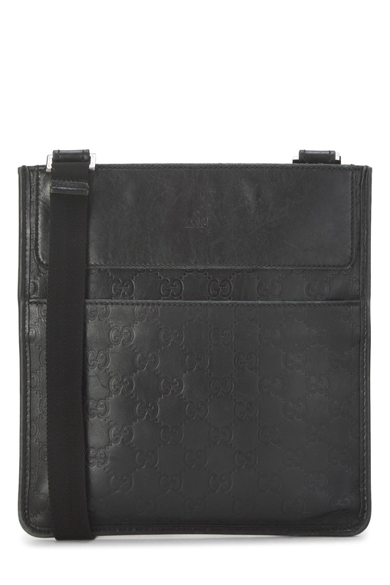 Black Guccissima Pocket Flat Messenger Small, , large image number 0