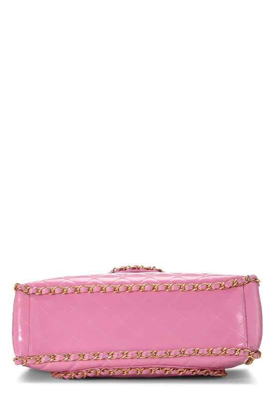Pink Quilted Patent Leather Chain Border Flap Maxi, , large image number 4