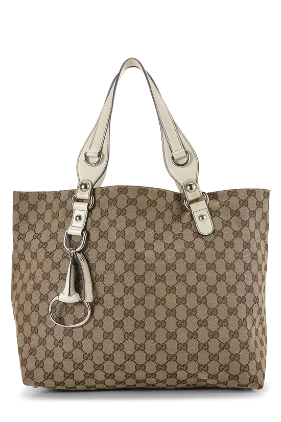 White Original GG Canvas Icon Bit Tote, , large image number 0