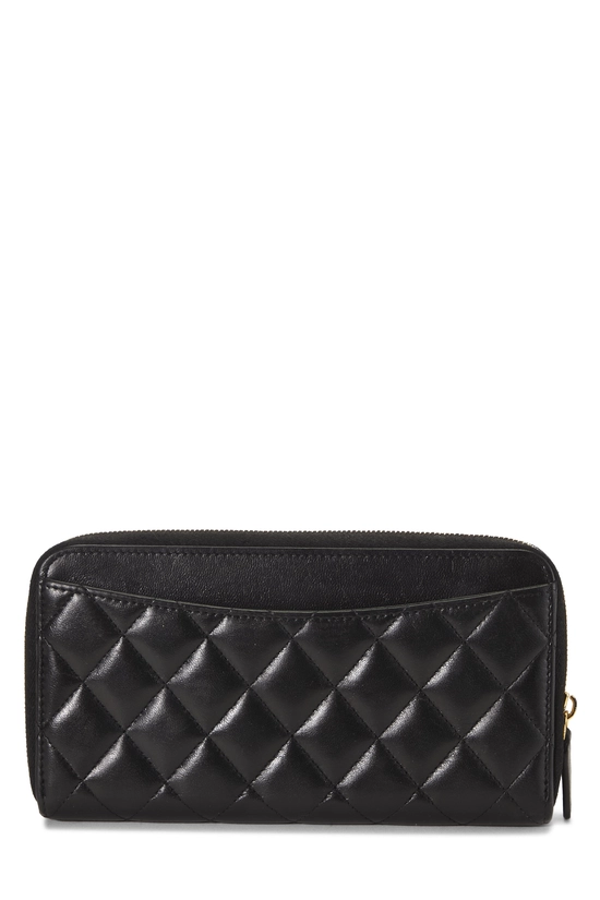 Black Lambskin Zip Around Wallet, , large image number 2