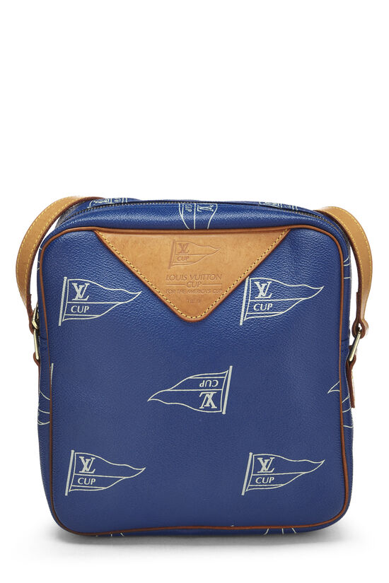 Blue Coated Canvas LV Cup Sac San Diego Shoulder Bag, , large image number 0