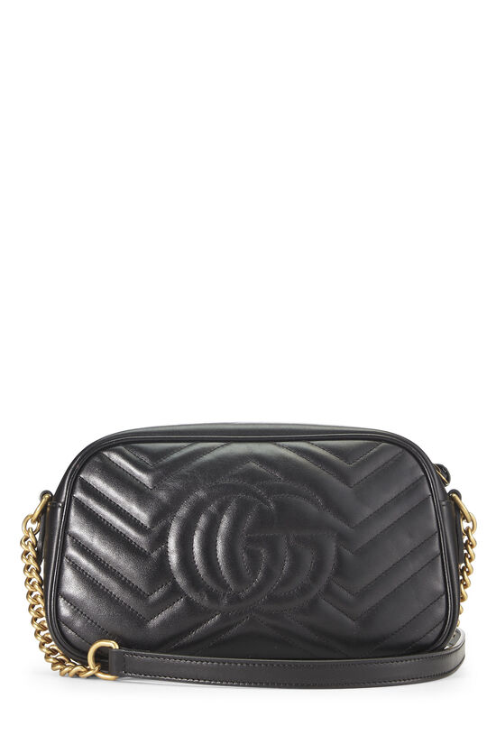 Black Leather GG Marmont Crossbody Small, , large image number 3