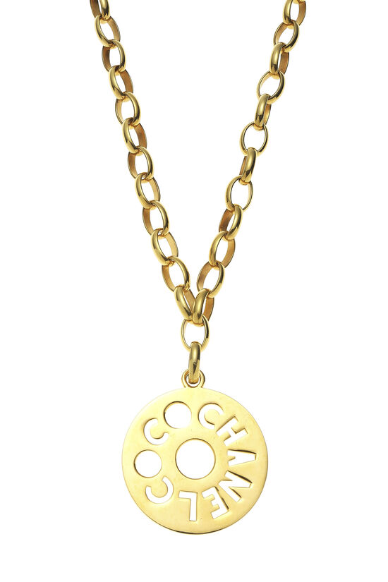 Gold Cutout 'CC' Necklace Large, , large image number 1