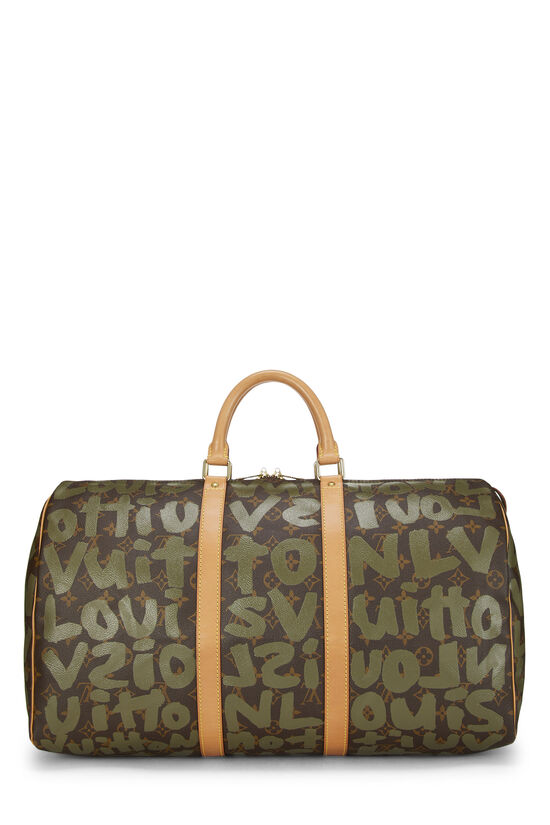 Stephen Sprouse x Louis Vuitton Green Monogram Graffiti Keepall 50, , large image number 3