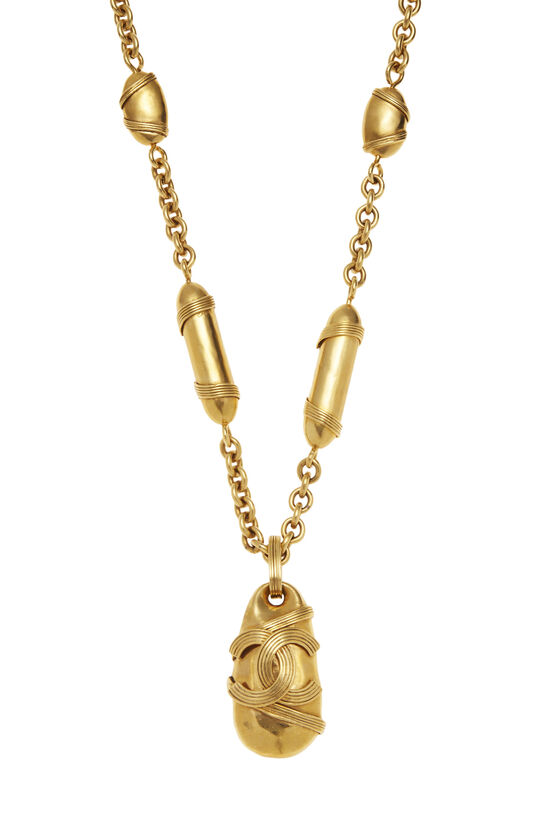 Gold Buoy Link 'CC' Necklace, , large image number 1