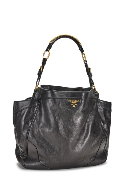 Prada Black Calfskin Side Pocket Hobo Medium — photo 2