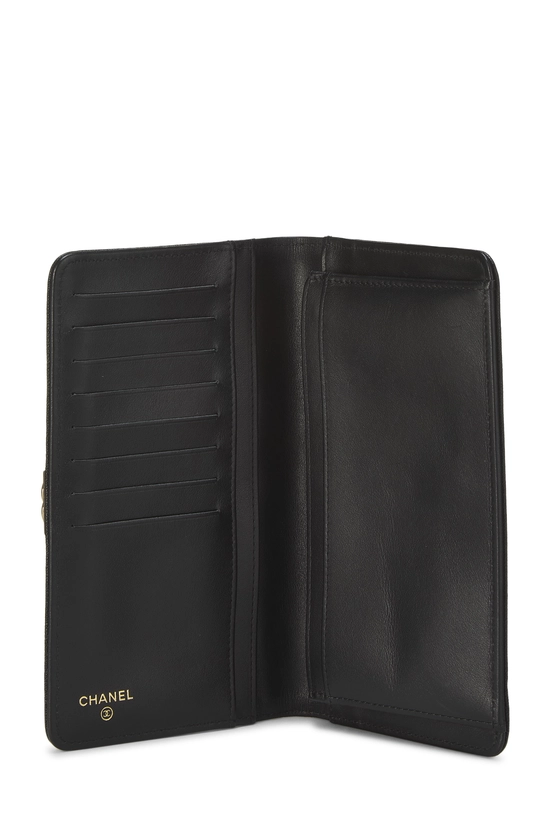 Black Quilted Caviar Boy Long Wallet, , large image number 3