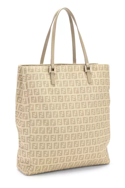 Beige Zucchino Canvas Vertical Tote Small, , large