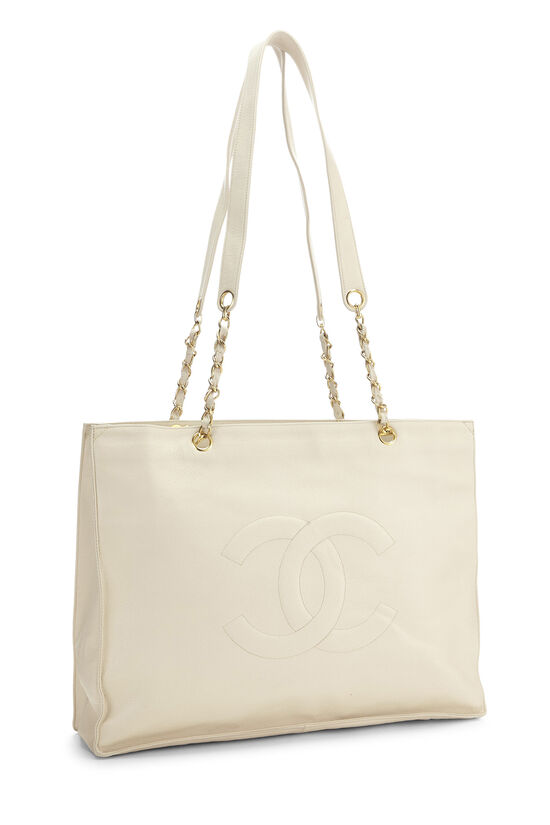 White Caviar Flat Chain Handle Tote, , large image number 1