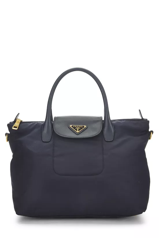 Navy Tessuto Nylon Convertible Handbag, , large image number 0