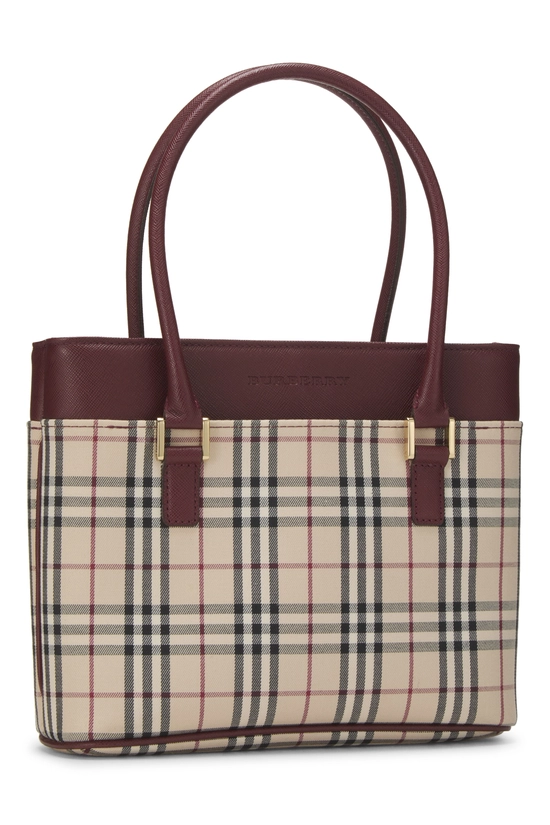 Burgundy Check Jacquard Handbag Mini, , large image number 1