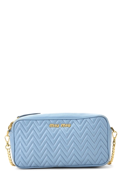 Blue Matelass&eacute; Leather Camera Bag