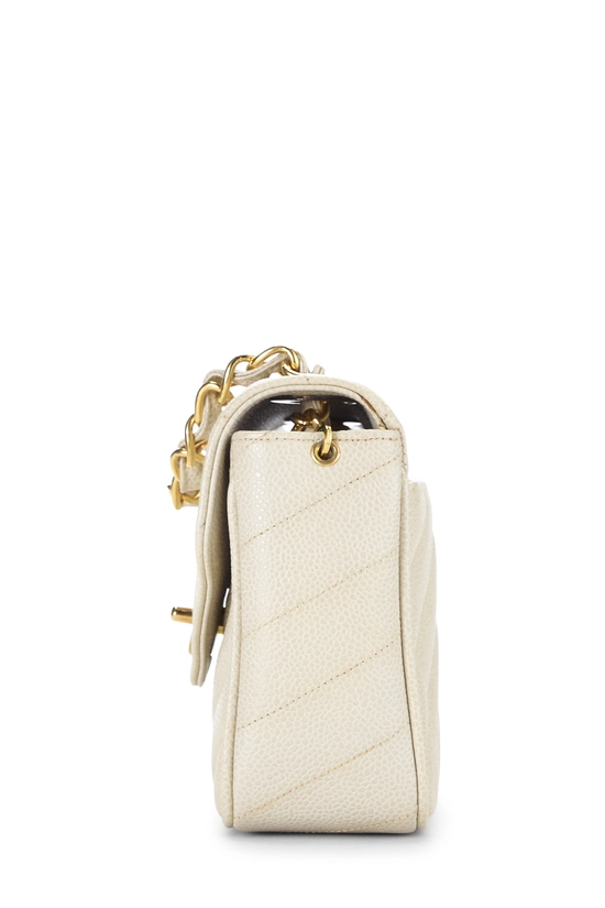 Beige Quilted Caviar Chevron Envelope Mini , , large image number 2
