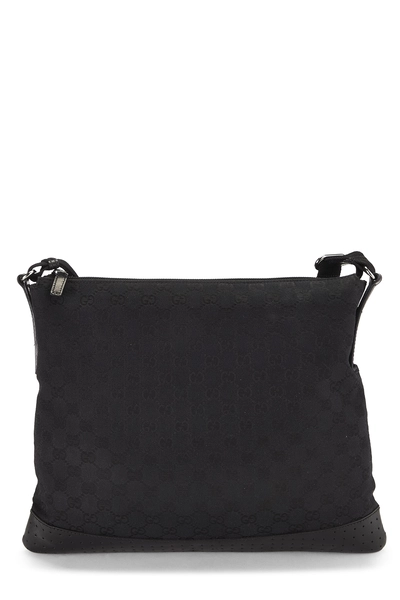 Gucci Black GG Canvas Perforated Messenger Large