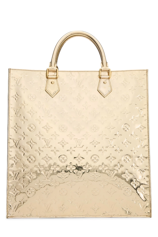 Gold Monogram Miroir Sac Plat, , large image number 0