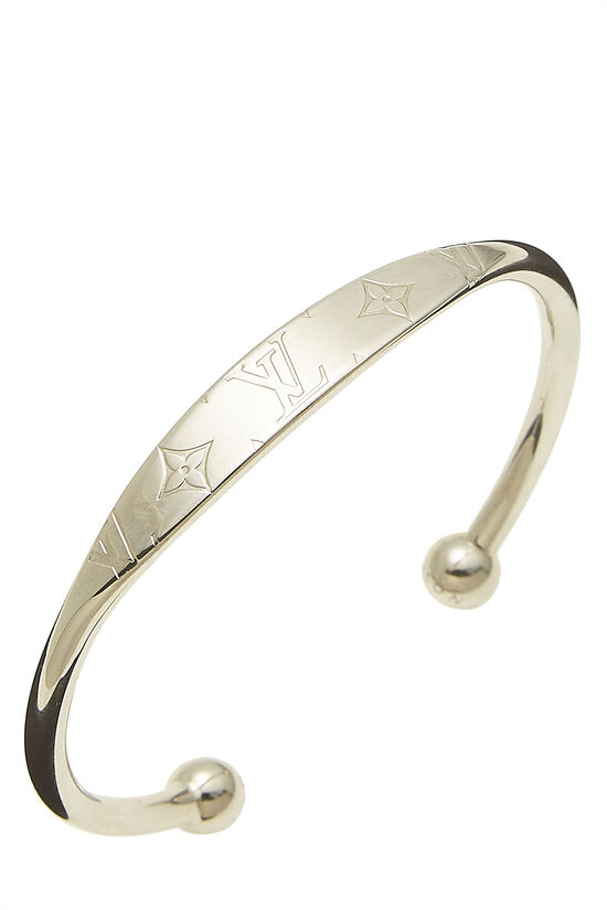 Silver Jonc Monogram Bracelet, , large image number 0
