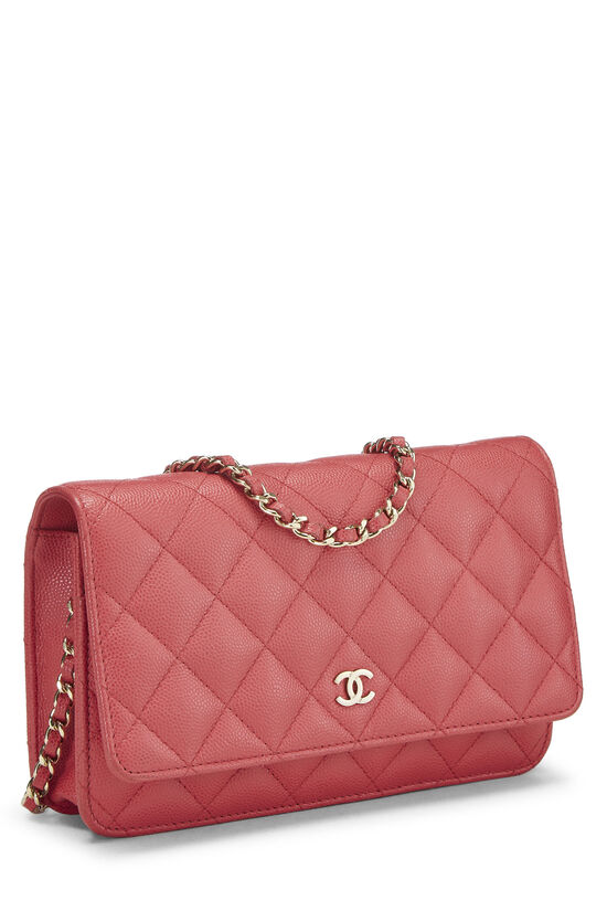 Pink Quilted Caviar Classic Wallet On Chain (WOC), , large image number 3