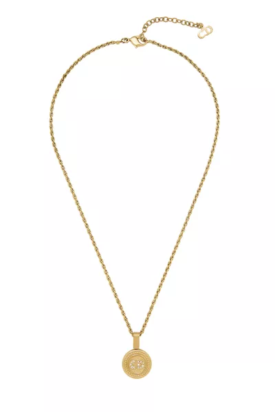 Gold & Crystal 'CD' Necklace