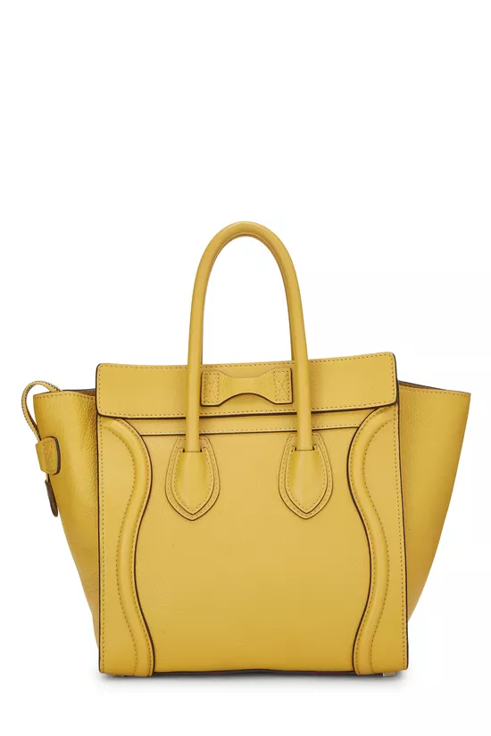Yellow Calfskin Leather Luggage Micro, , large image number 3