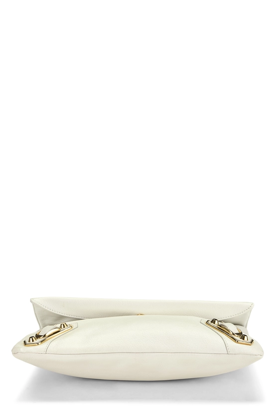 White Chevre Metallic Edge Crossbody Clutch, , large image number 4