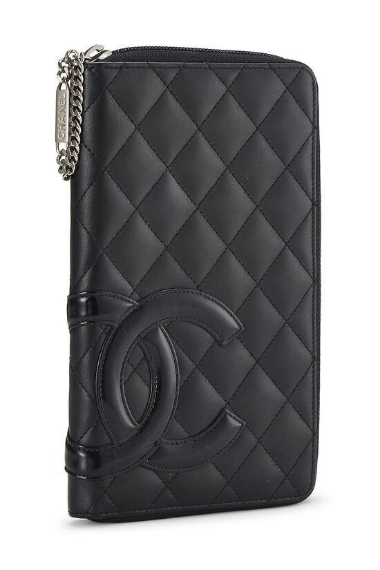 Black Quilted Leather Cambon Zippy Organizer , , large image number 2