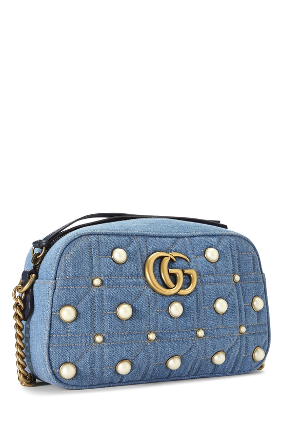 Blue Denim GG Marmont Crossbody Small, , large image number 1