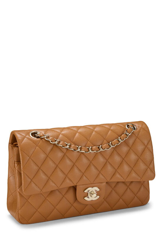 Orange Quilted Caviar Classic Double Flap Medium, , large image number 1