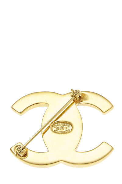 Gold 'CC' Turnlock Pin Large, , large
