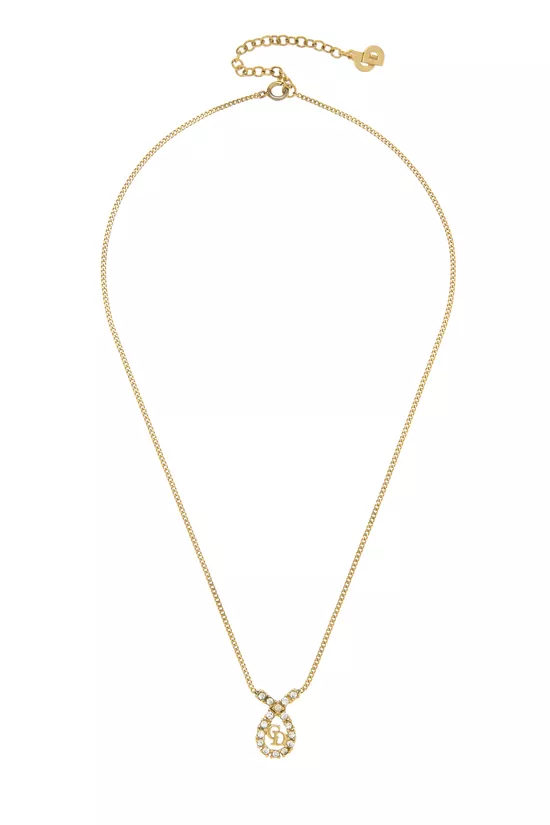 Gold Crystal Logo Necklace, , large image number 0